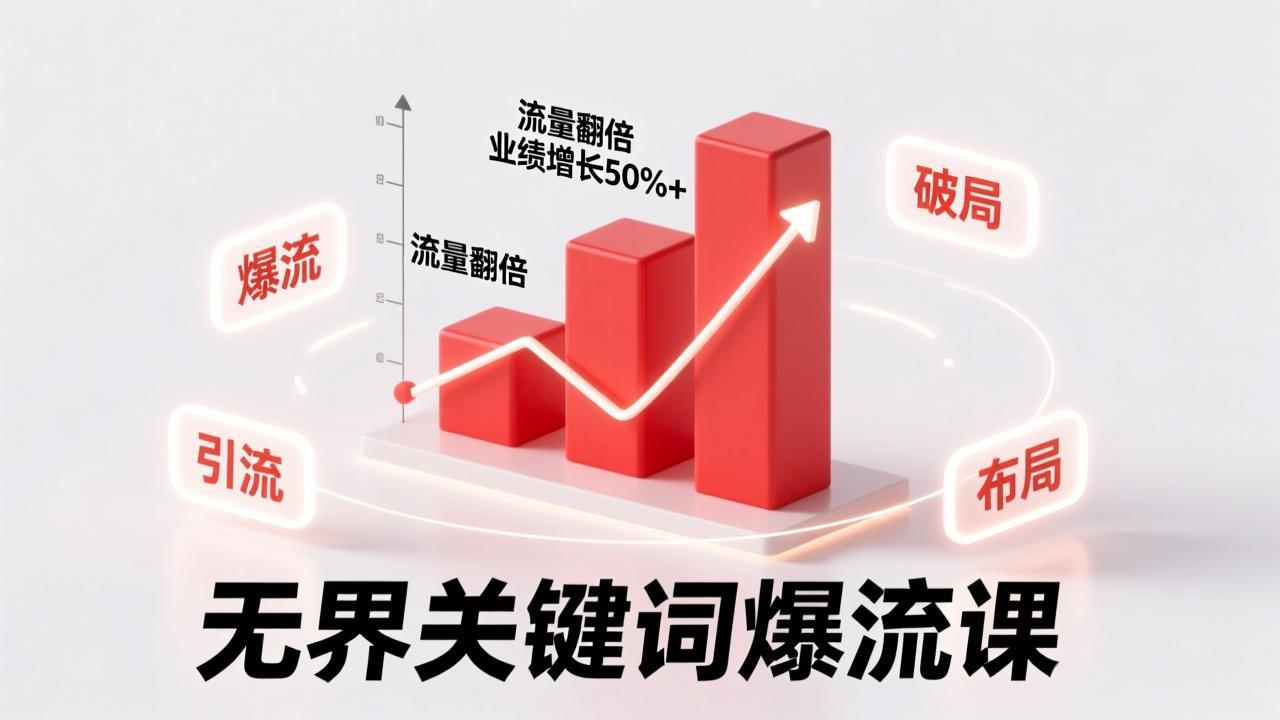 无界关键词爆流课,破局布局逻辑、阶段精准引流,实现流量翻倍,店铺业绩增长50%+。-界海网创