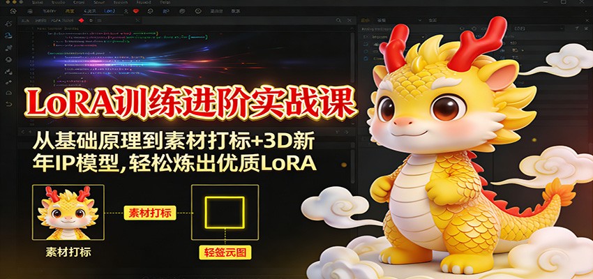 LoRA训练进阶实战课：从基础原理到素材打标+3D新年IP模型，轻松炼出优质LoRA-界海网创