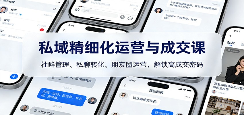 私域精细化运营与成交课：社群管理、私聊转化、朋友圈运营，解锁高成交密码-界海网创