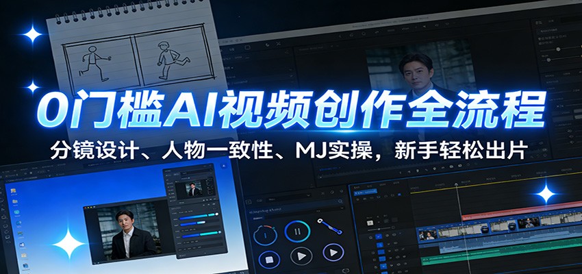 0门槛AI视频创作全流程:分镜设计、人物一致性、MJ实操,新手轻松出片-界海网创