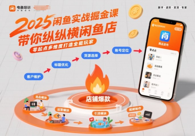 2025闲鱼实战掘金课,带你纵横闲鱼店,零起点多维度打造全能玩家-界海网创