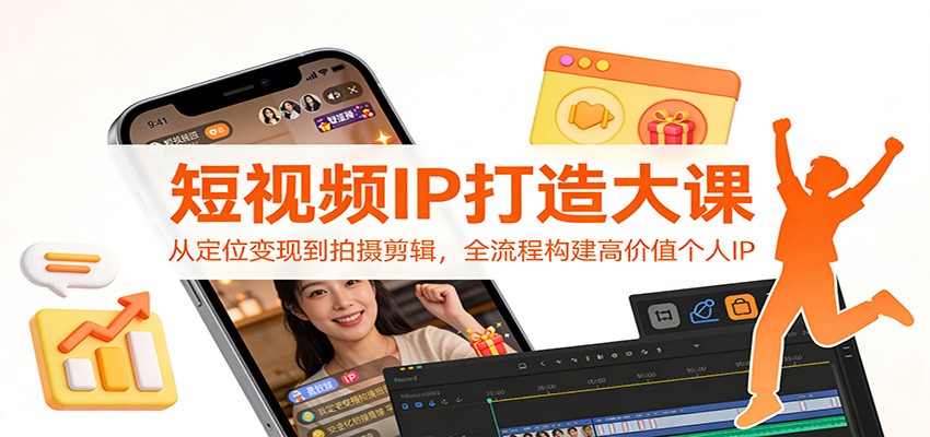 短视频IP打造大课：从定位变现到拍摄剪辑，全流程构建高价值个人IP-界海网创