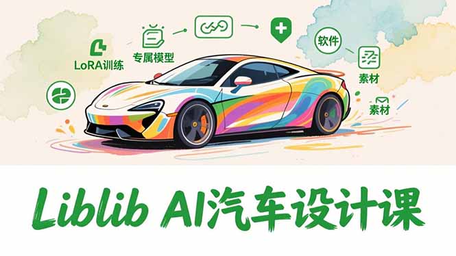 2025Liblib AI汽车设计课,文生图入门、LoRA训练、专属模型,快速上手【实战+解说+软件+素材】-界海网创