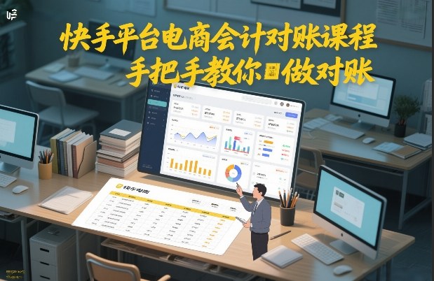 快手平台电商会计对账课程,手把手教你做对账-界海网创