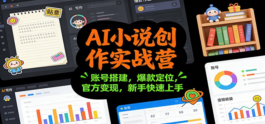 AI小说创作实战营:账号搭建,爆款定位,官方变现,新手快速上手-界海网创