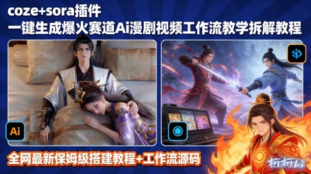 SORA2一键生成AI漫剧视频coze工作流搭建教程,小白轻松入局漫剧圈-界海网创