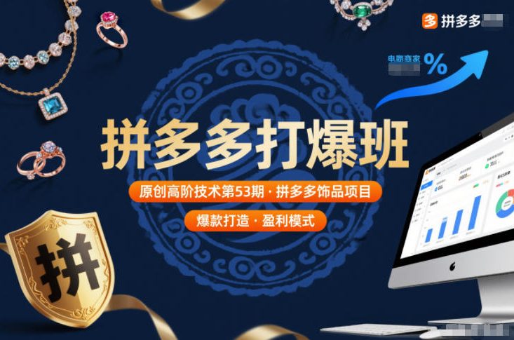 拼多多打爆班原创高阶技术第53期,拼多多饰品项目-界海网创