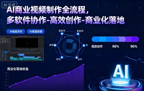 AI商业视频制作全流程2期,多软件协作-高效创作-商业化落地(更新)-界海网创
