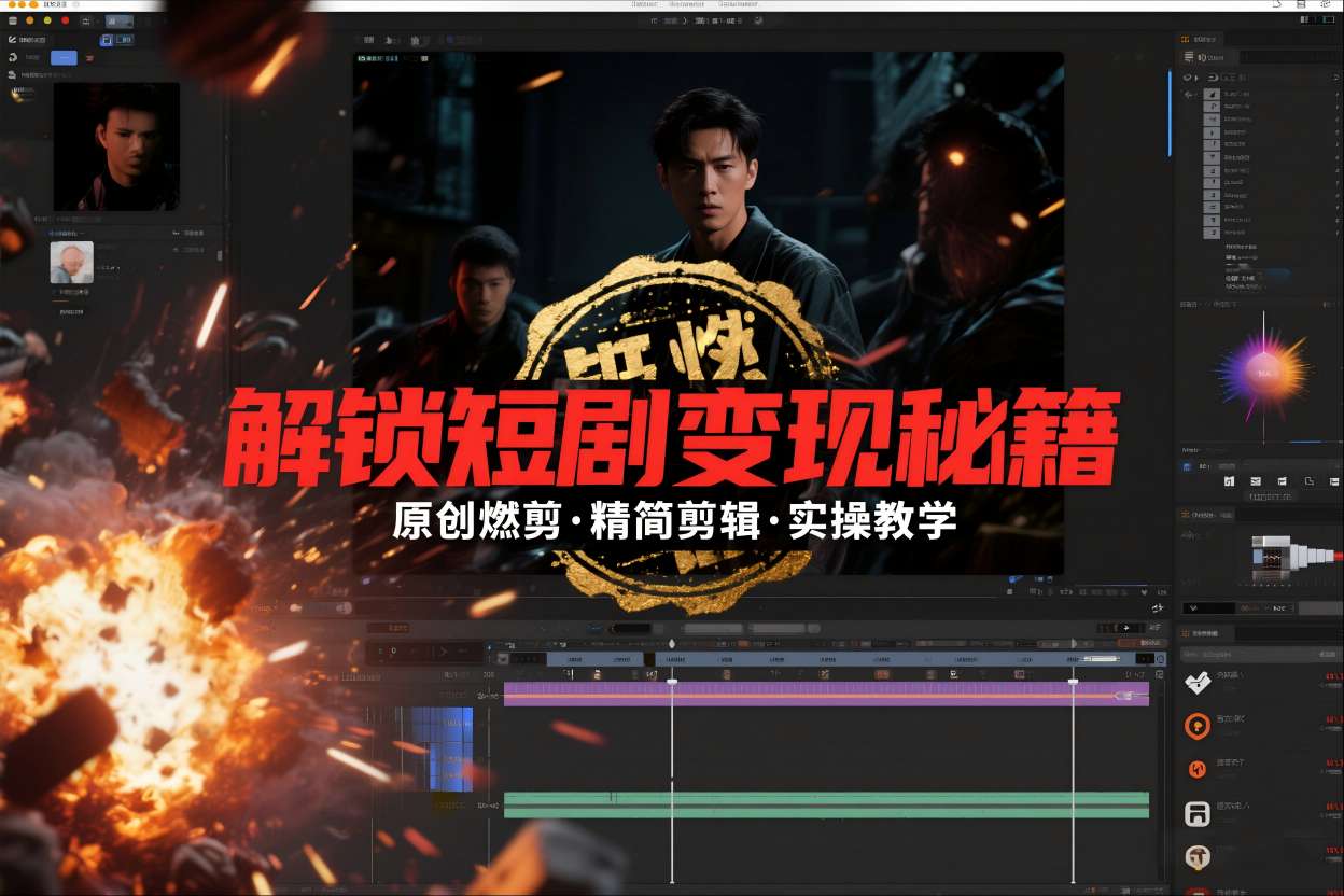 短剧拉新之原创燃剪精简剪辑实操课,解锁短剧变现秘籍-界海网创