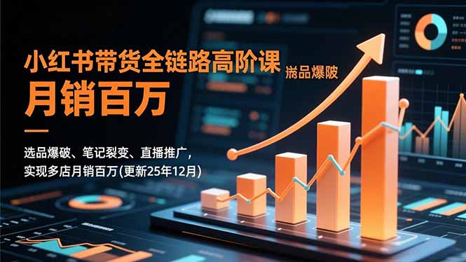 小红书带货全链路高阶课,选品爆破、笔记裂变、直播推广,实现多店月销百万(更新25年12月-界海网创