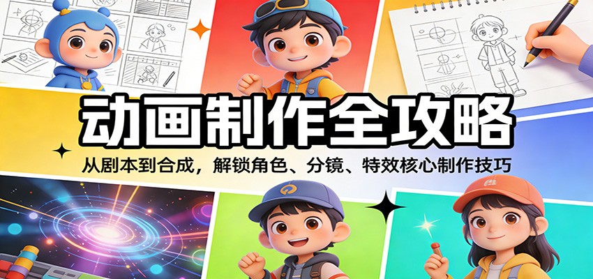 动画制作全攻略:从剧本到合成,解锁角色、分镜、特效核心制作技巧-界海网创