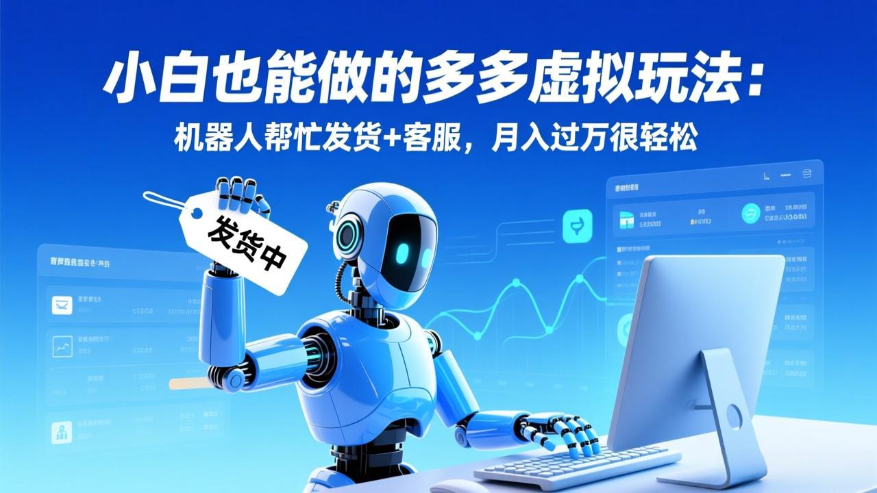 小白也能做的多多虚拟玩法：机器人帮忙发货+客服，月入过万很轻松-界海网创