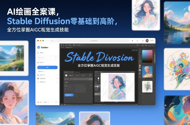 AI绘画全案课,Stable Diffusion零基础到高阶,全方位掌握AIGC视觉生成技能-界海网创