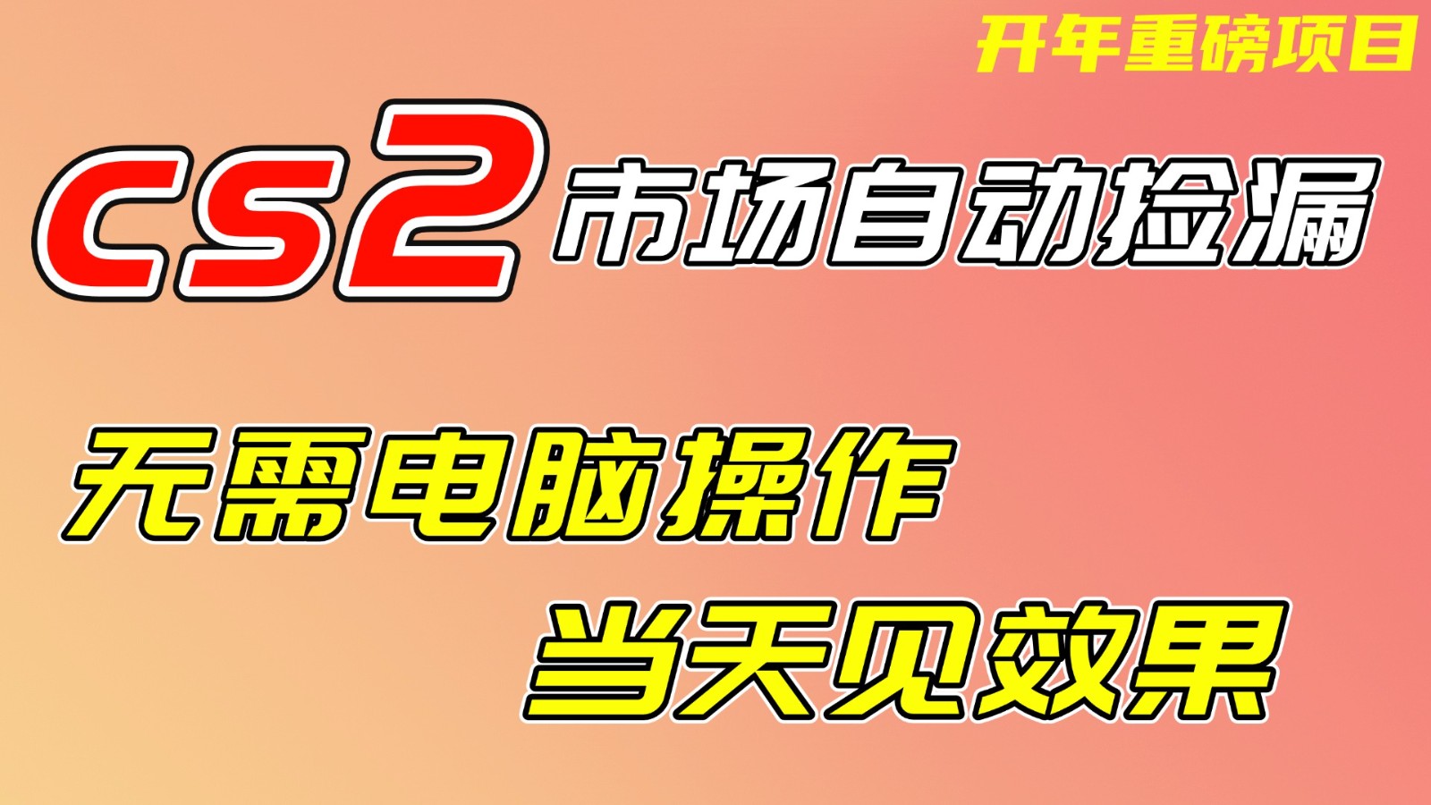 CS2市场挂机项,无需电脑操作,无需进入游戏,当天见效果,支持任何形式验证-界海网创