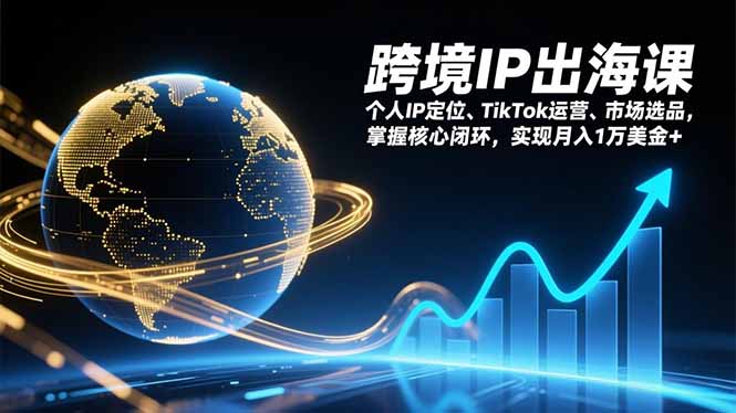 跨境IP出海课,个人IP定位、TikTok运营、市场选品,掌握核心闭环,实现月入1万美金+-界海网创