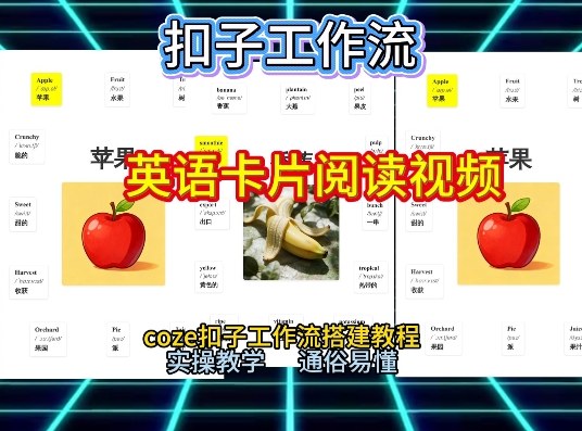 【一键生成英语卡片单词阅读工作流】2026保姆级教程，Coze工作流一键搭，英语单词卡片+阅读练习直接搞定-界海网创