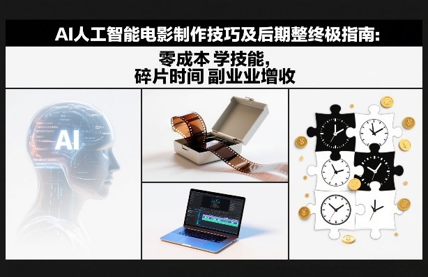 AI人工智能电影制作技巧及后期完整终极指南:零成本学技能,碎片时间副业增收-界海网创