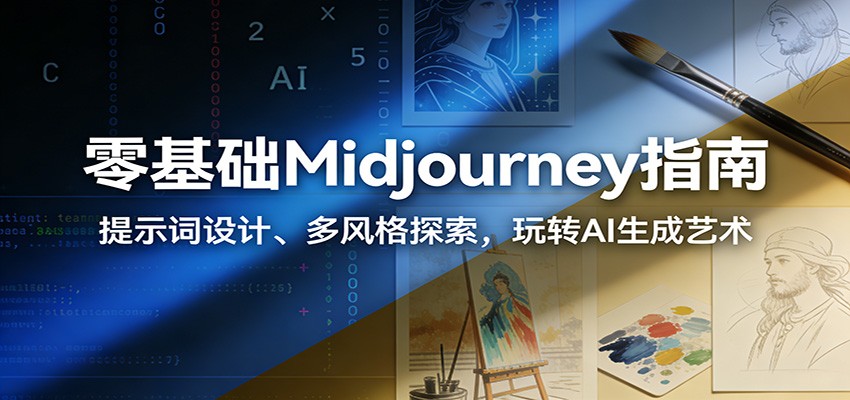 零基础Midjourney指南:提示词设计、多风格探索,玩转AI生成艺术-界海网创