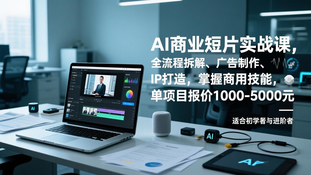 AI商业短片实战课,全流程拆解、广告制作、IP打造,掌握商用技能,单项目报价1000-5000元-界海网创