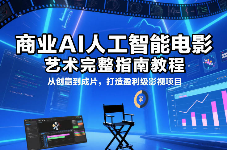 商业AI人工智能电影制作的艺术完整指南教程,从创意到成片,打造盈利级影视项目-界海网创