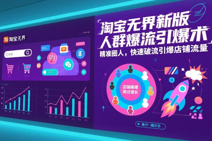 淘宝无界新版人群爆流引爆术，精准圈人，快速破流引爆店铺流量-界海网创