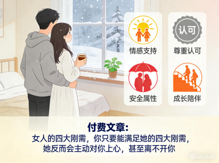 付费文章:女人的四大刚需,你只要能满足她的四大刚需,她反而会主动对你上心,甚至离不开你-界海网创