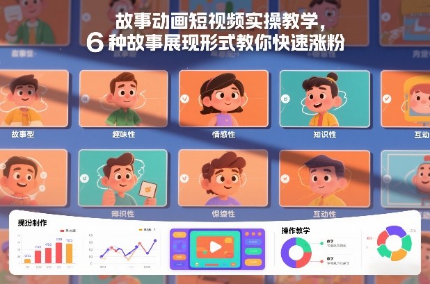 故事动画短视频实操教学,6种故事展现形式教你快速涨粉-界海网创