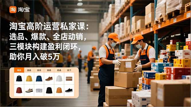 淘宝高阶运营私家课:选品、爆款、全店动销,三模块构建盈利闭环,助你月入破5万(更新12月-界海网创