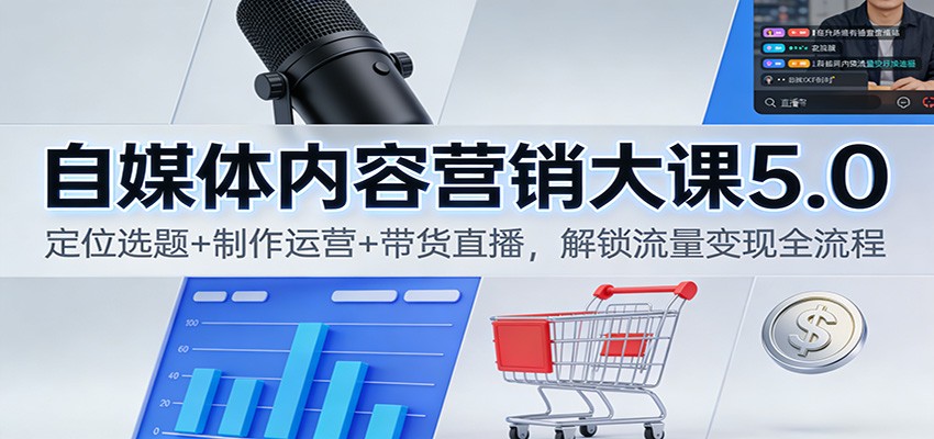 自媒体内容营销大课5.0：定位选题+制作运营+带货直播，解锁流量变现全流程-界海网创