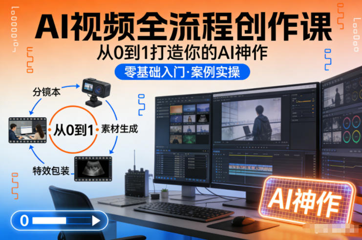 AI视频全流程创作课，从0到1打造你的AI神作-界海网创