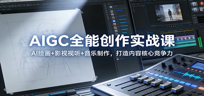 AIGC全能创作实战课:AI绘画+影视视听+音乐制作,打造内容核心竞争力-界海网创