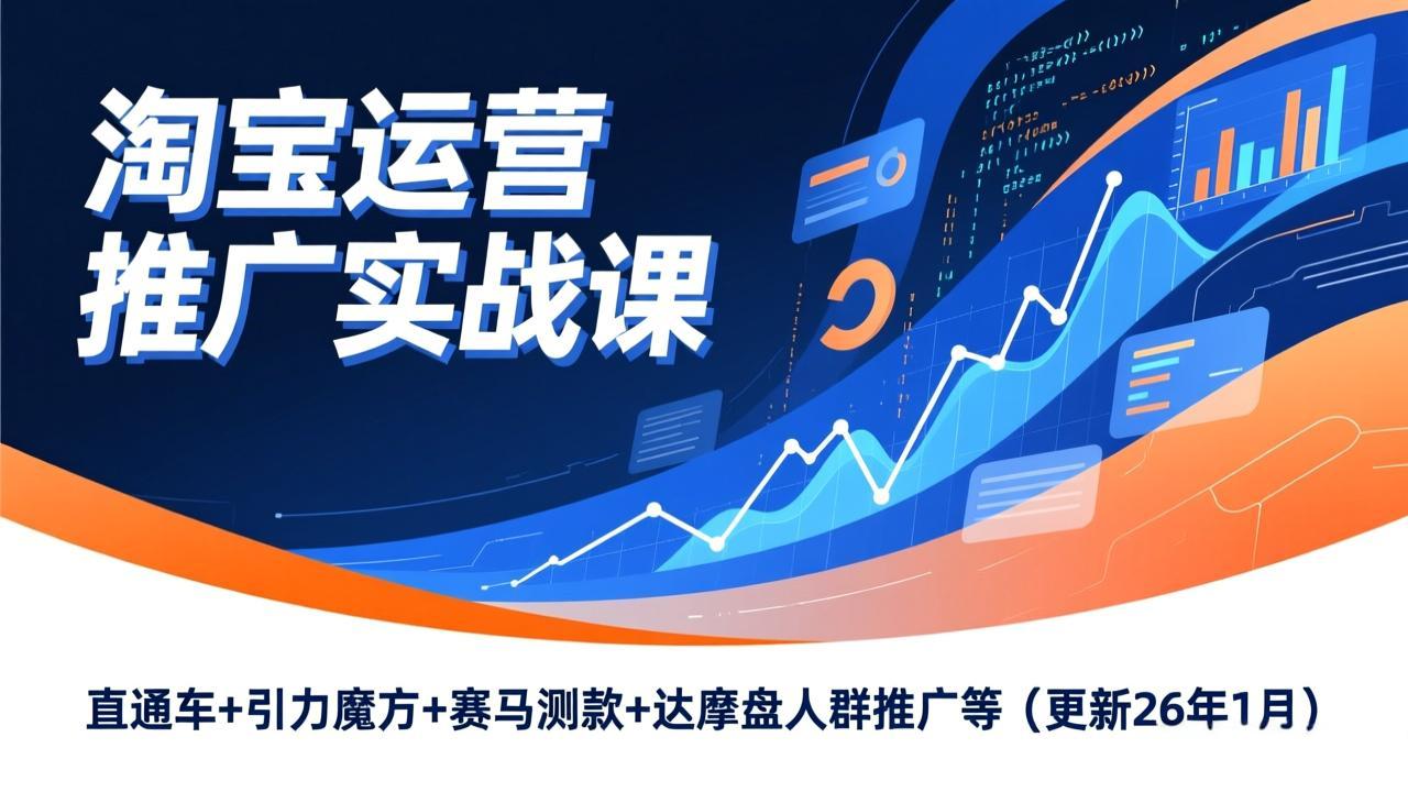 淘宝运营推广实战课,直通车+引力魔方+赛马测款+达摩盘人群推广等(更新26年1月-界海网创