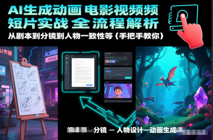 AI生成动画电影视频短片实战全流程解析，从剧本到分镜到人物一致性等手把手教你-界海网创