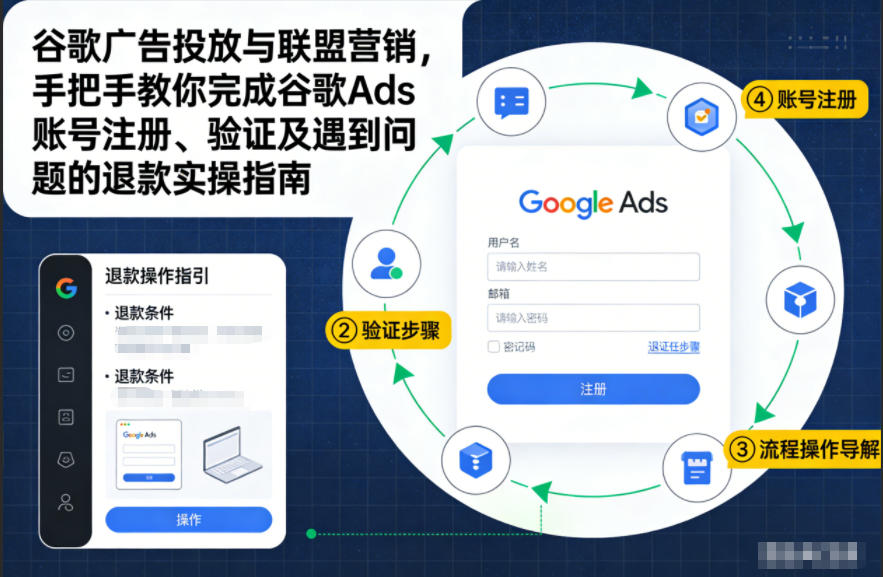 谷歌广告投放与联盟营销，手把手教你完成谷歌Ads账号注册、验证及遇到问题的退款实操指南-界海网创