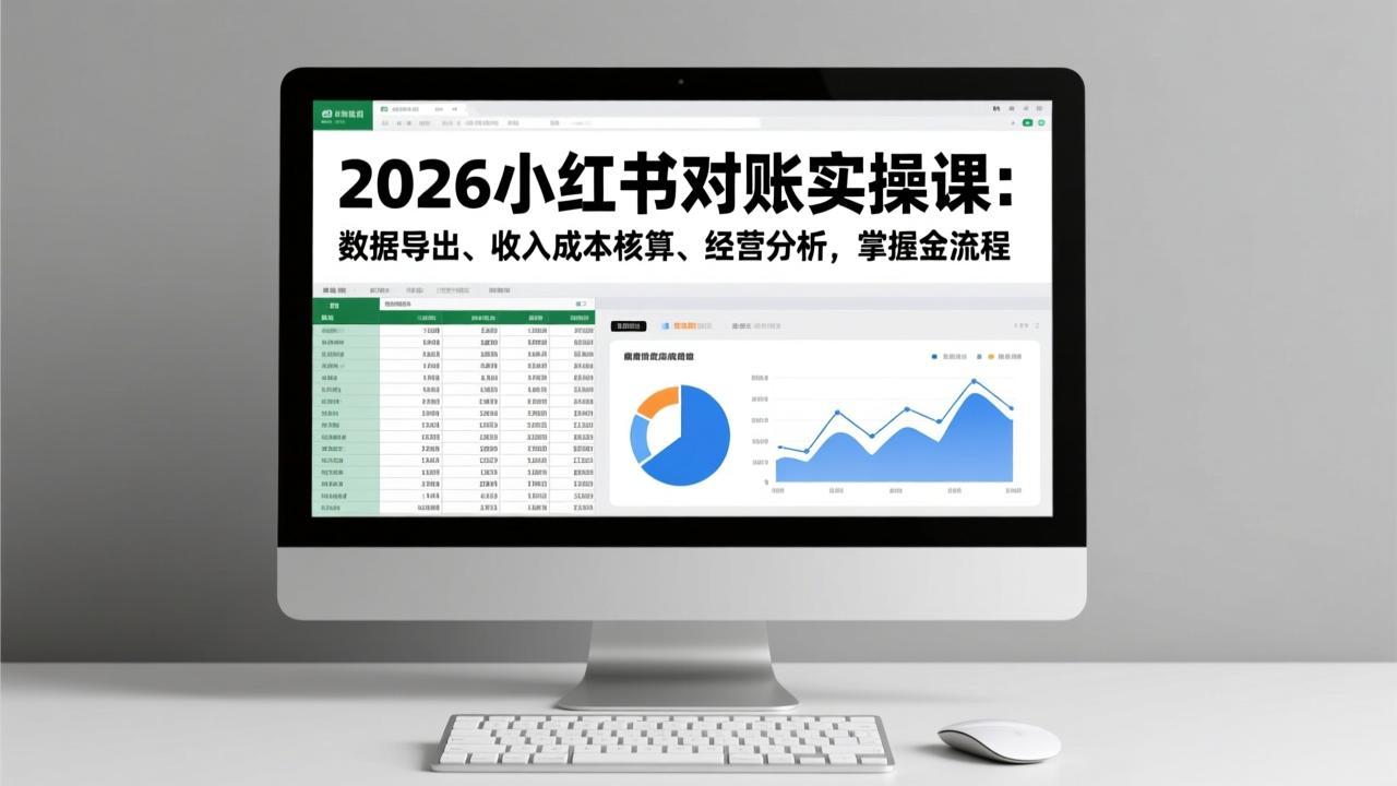 2026小红书对账实操课：数据导出、收入成本核算、经营分析，掌握全流程-界海网创