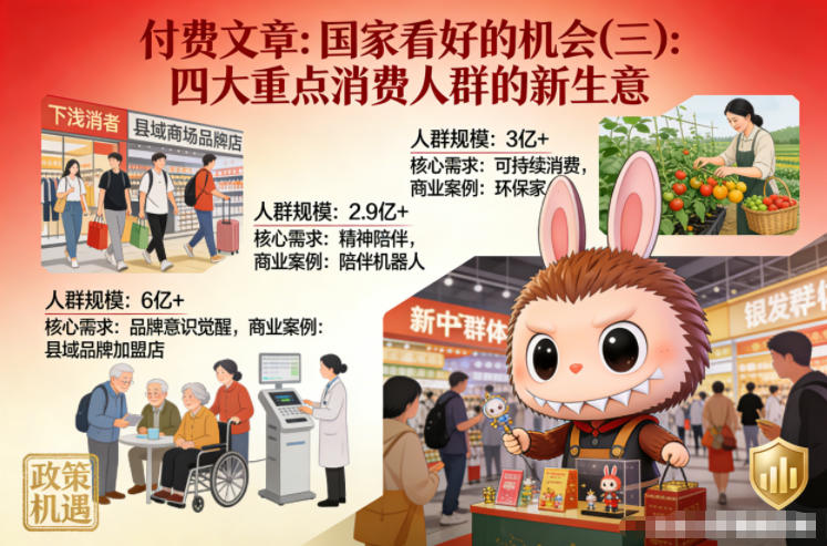 付费文章:国家看好的机会(三):四大重点消 费人群的新生意-界海网创