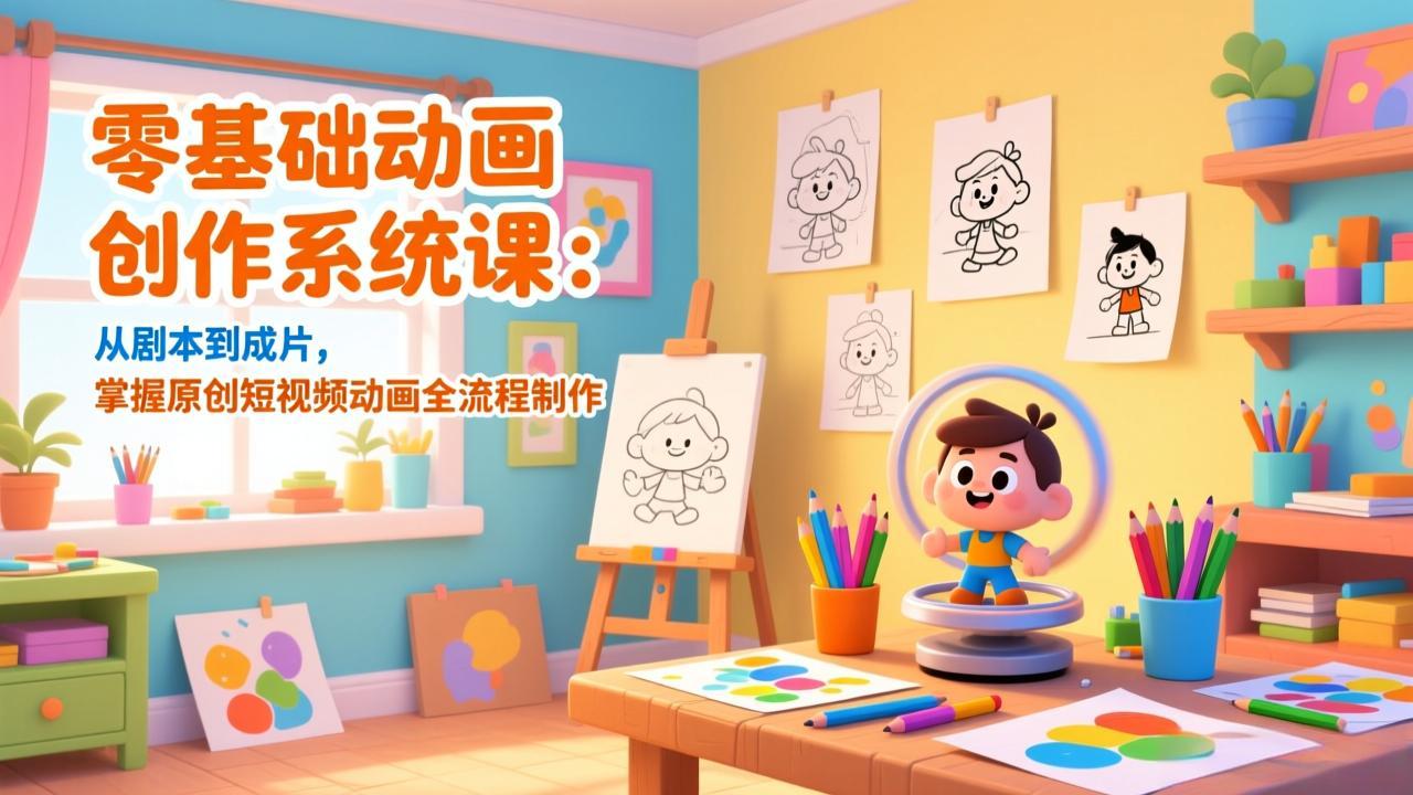 零基础动画创作系统课：从剧本到成片，掌握原创短视频动画全流程制作-界海网创