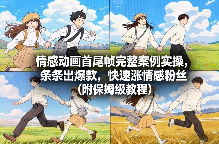 情感动画首尾帧完整案例实操，条条出爆款，快速涨情感粉丝(附保姆级教程)-界海网创