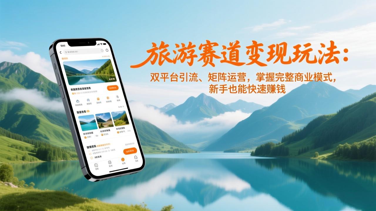 旅游赛道变现玩法:双平台引流、矩阵运营,掌握完整商业模式,新手也能快速赚钱-界海网创