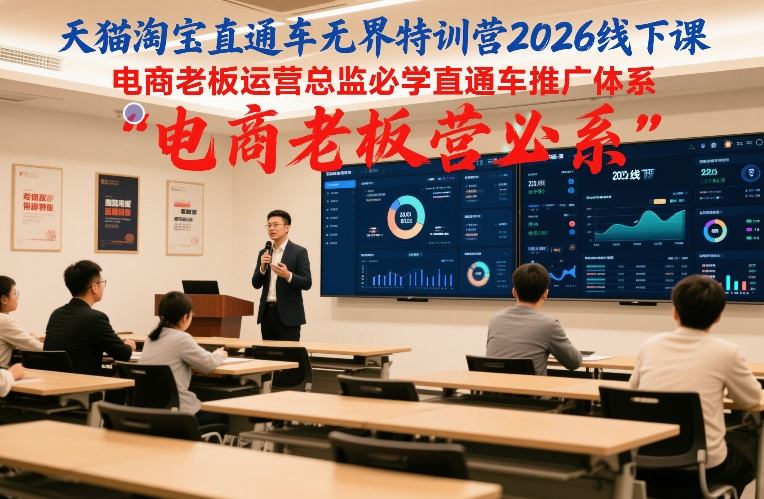 天猫淘宝直通车无界特训营2026线下课，电商老板运营总监必学直通车推广体系-界海网创