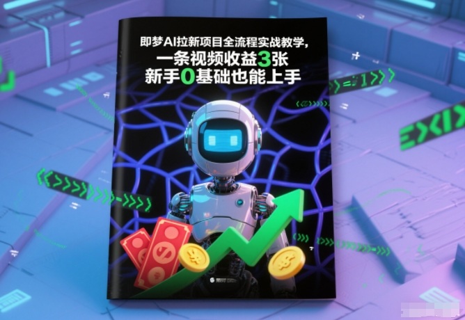 即梦AI拉新项目全流程实战教学,一条视频收益3张,新手0基础也能上手-界海网创