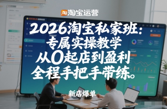 2026淘宝私家班：专属实操教学，从0起店到盈利，全程手把手带练-界海网创