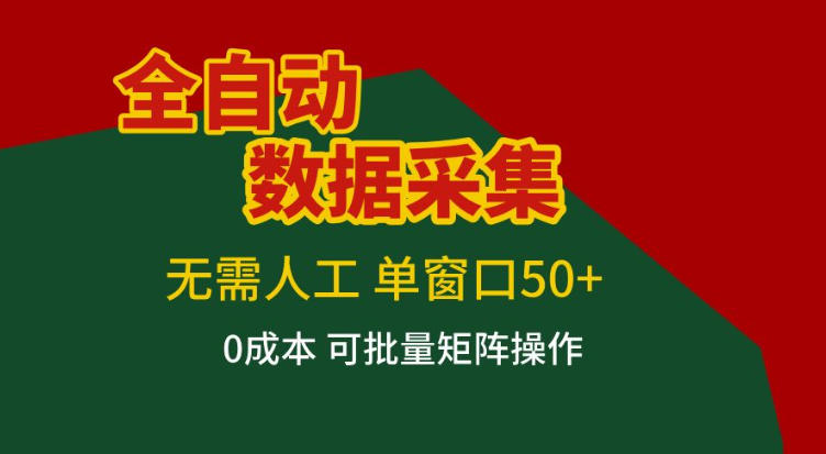 全自动数据采集，无需人工，单窗口50+，0成本可批量矩阵操作【揭秘】-界海网创
