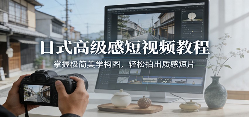 日式高级感短视频教程:掌握极简美学构图,轻松拍出质感短片-界海网创