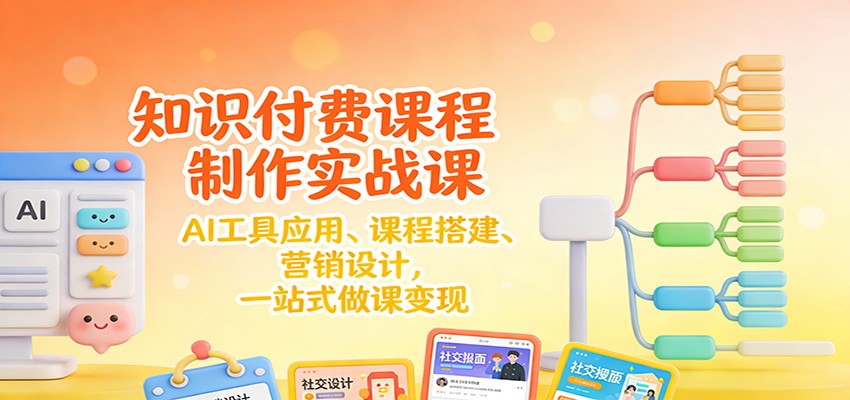 知识付费课程制作实战课:AI工具应用 、课程搭建、营销设计,一站式做课变现-界海网创