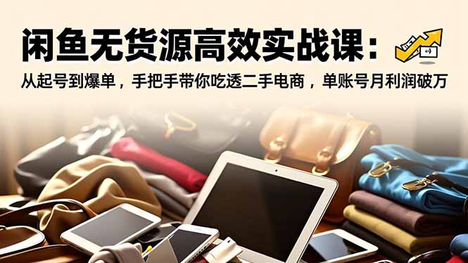 闲鱼无货源高效实战课:从起号到爆单,手把手带你吃透二手电商,单账号月利润破万-界海网创