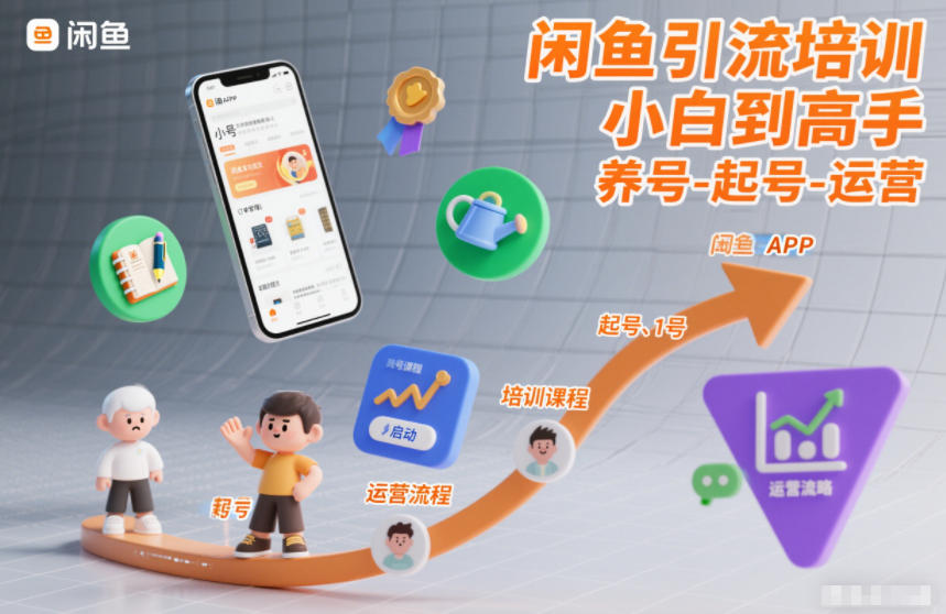闲鱼引流培训，小白到高手，养号-起号-运营-界海网创