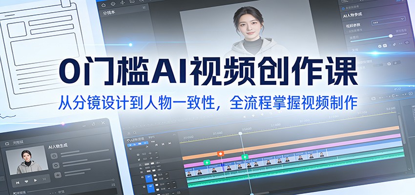 0门槛AI视频创作课：从分镜设计到人物一致性，全流程掌握视频制作-界海网创