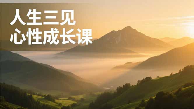 人生三见心性成长课，见天地众生自己，搞透人性安顿身心，活出清晰自我，内在富足无价-界海网创