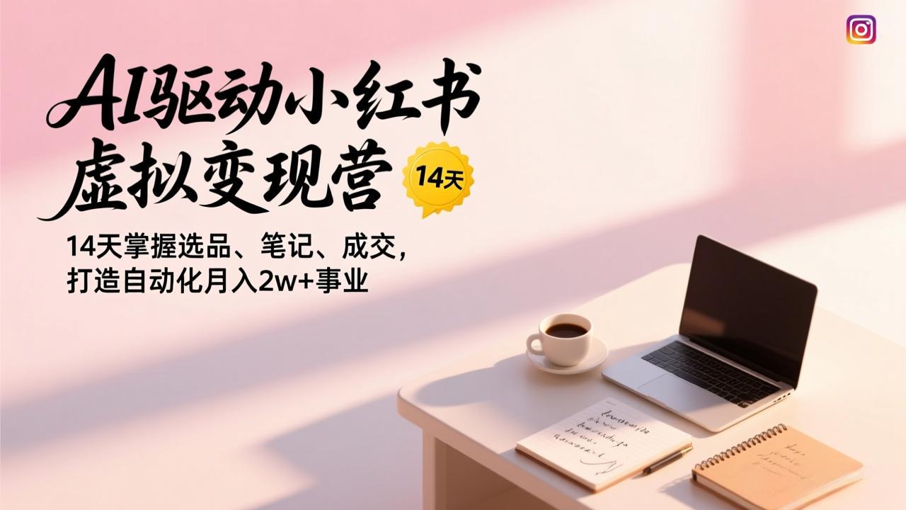 AI驱动小红书虚拟变现营,14天掌握选品、笔记、成交,打造自动化月入2w+事业-界海网创